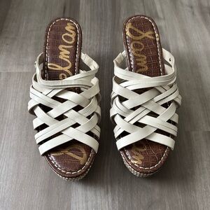 Sam Edelman Wedge Platform Sandals Beige, Size 7 1/2